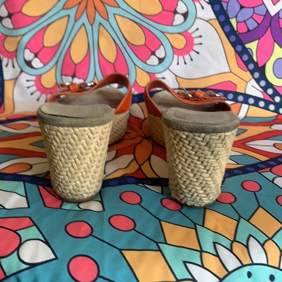 Authentic Prada Orange leather wedge slides size 38 Made in Italy. - Picture 3 of 7